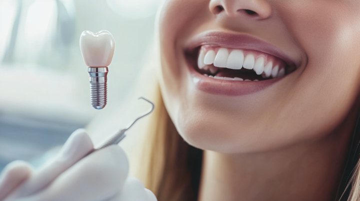 オールセラミックで自然に近い仕上がりになったインプラントの歯