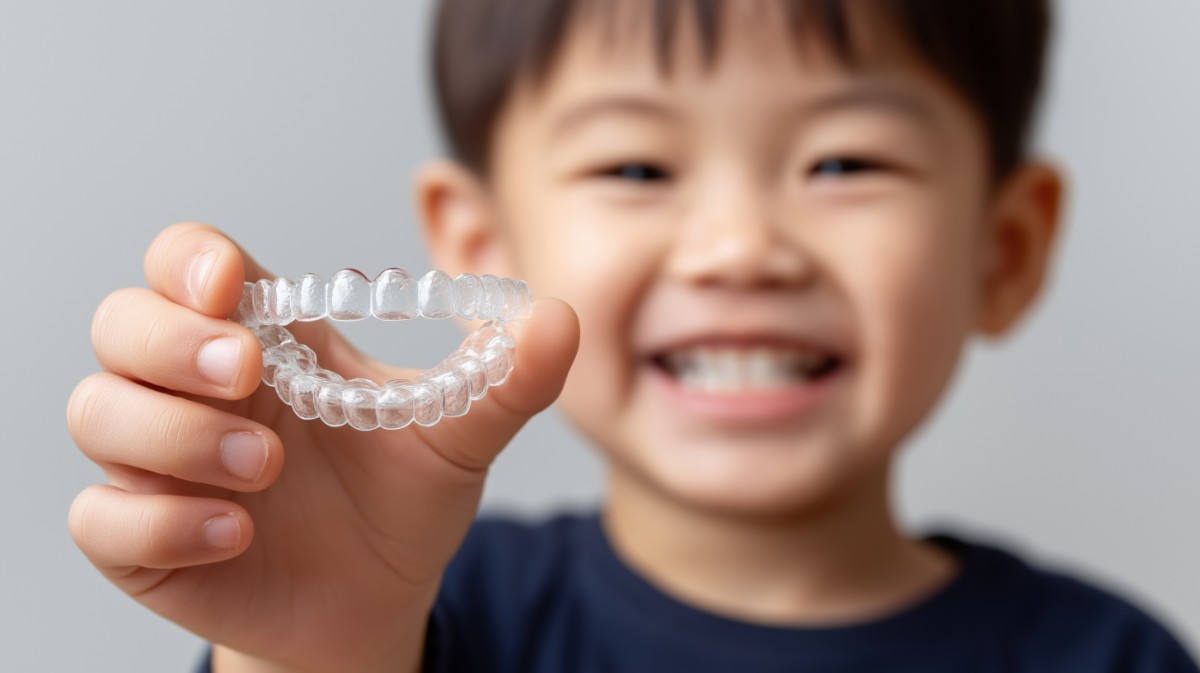 子どもの出っ歯を矯正している