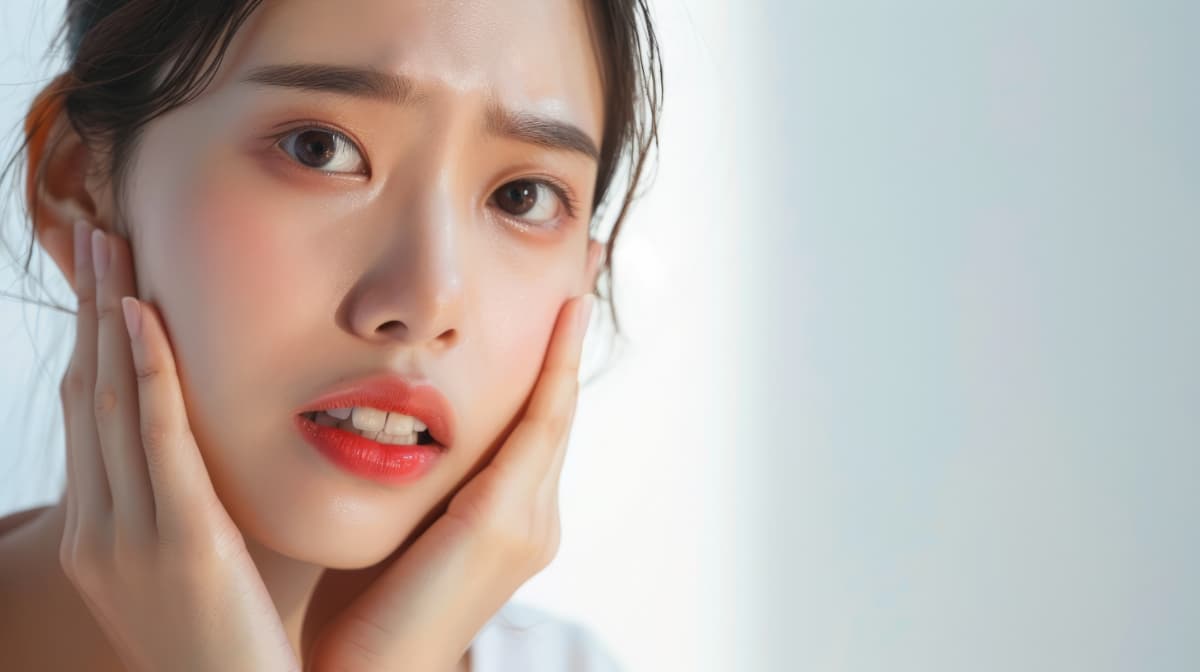 歯周病を疑う女性